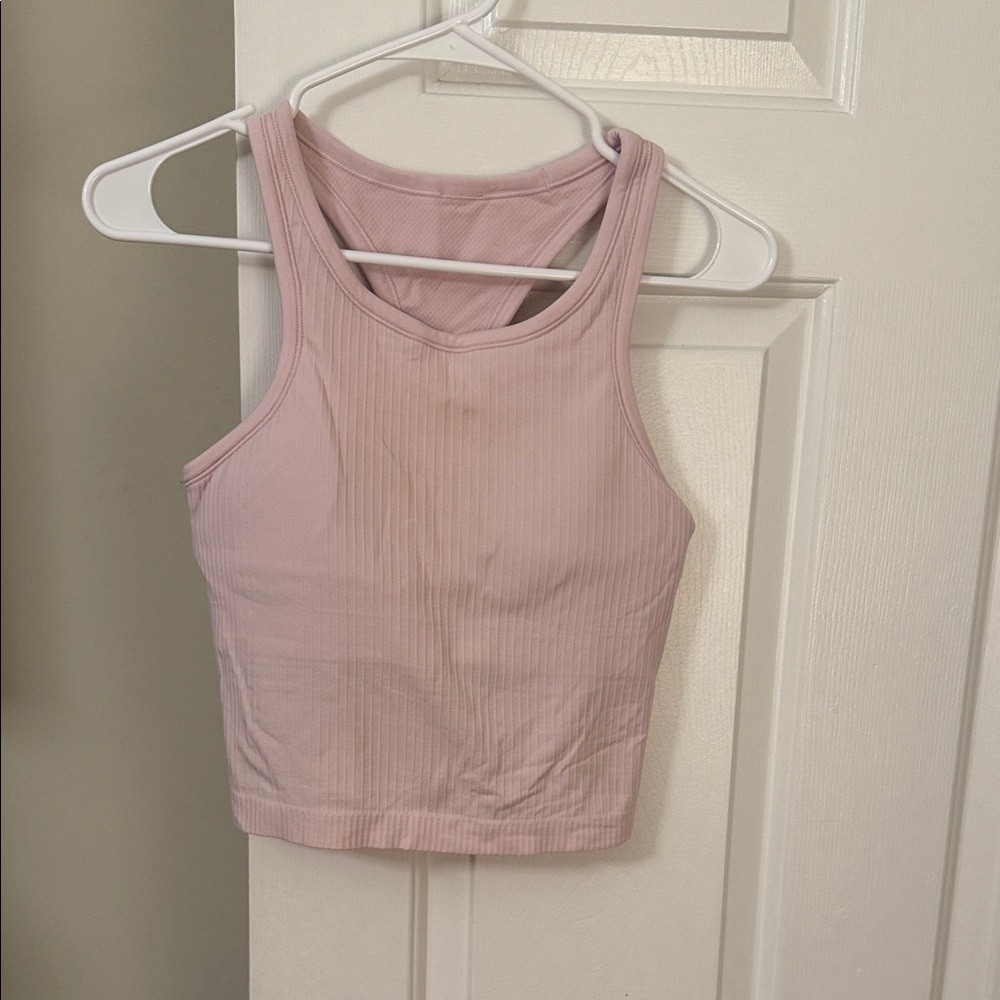 Lululemon Athletica Light Pink Ribbed Tank Top